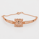 21 Carat Rose Gold-Tone Floral Filigree Chain Bracelet