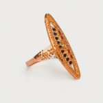 21 Carat Rose Gold Women's Oval Openwork Statement Ring