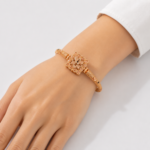 21 Carat Rose Gold-Tone Floral Filigree Chain Bracelet - Image 2