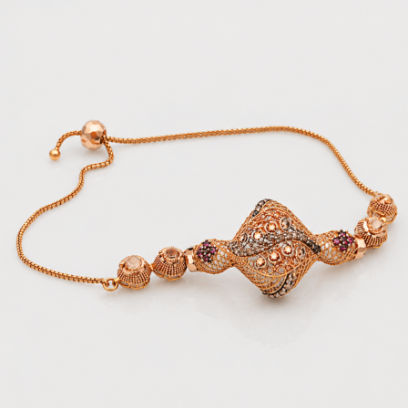 gold website images 2 (21) 21 Carat Rose Gold-Tone Adjustable Filigree Statement Bracelet - Image 1