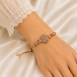 21 Carat Rose Gold-Tone Adjustable Filigree Statement Bracelet - Image 2
