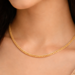21 Carat Gold-Tone Flat Snake Chain Necklace for Women - Image 2