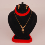 21 Carat Gold-Tone Floral Pendant Necklace Set with Matching Earrings