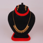 21 Carat Gold-Tone Layered Necklace Set with Drop Design Earrings
