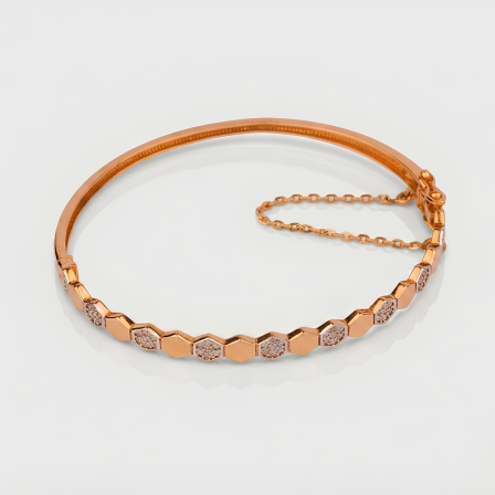 gold website images (4) 21 Carat Gold Hexagon Diamond Bracelet - Image 1