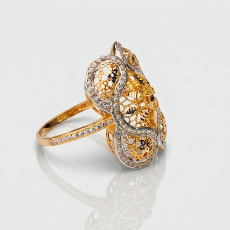 gold website images (6) 21 Carat Filigree Gold Ring for Women - Image 1
